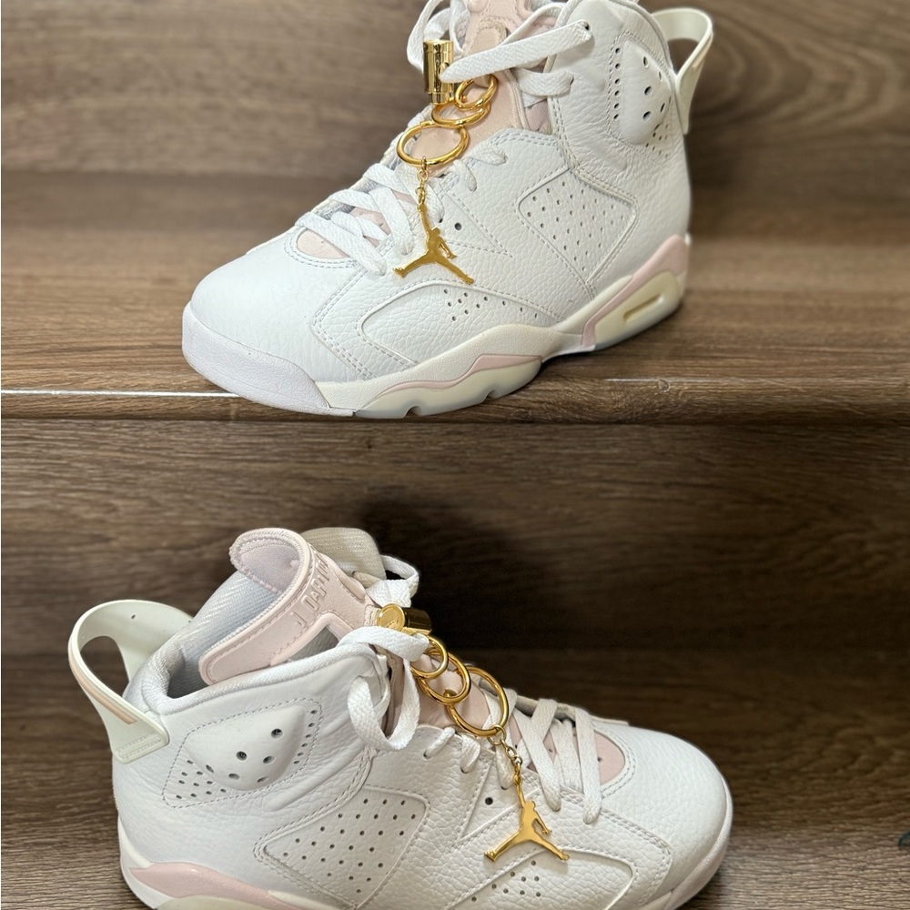 Air Jordan 6 Retro "Gold Hoops" sneaker (style code DH9696-100) size women’s 7